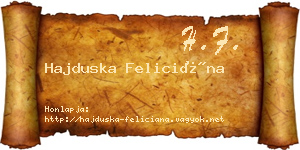 Hajduska Feliciána névjegykártya